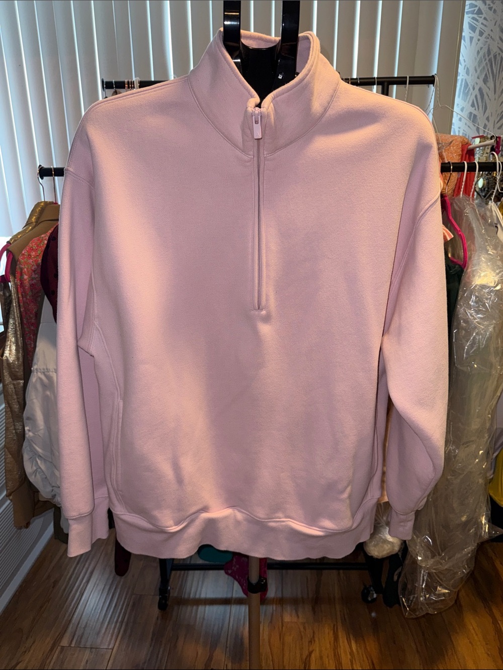 Aritzia Pale Pink Quarter-Zip Pullover